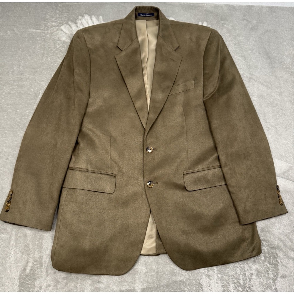 Vintage Ralph Lauren Blazer Mens 40R Brown Suede Sport Coat Jacket Chaps 90s Y2K